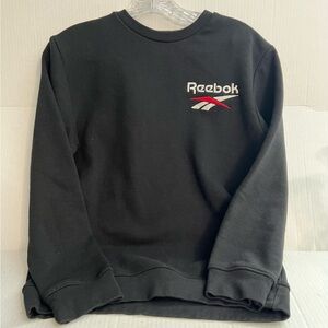 Reebok Ladies Embroidered Black Crewneck Sweater